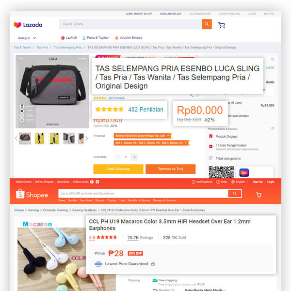 Shopee and Lazada