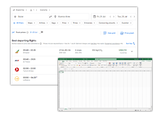 Google Flight API - Scrape Flight Data